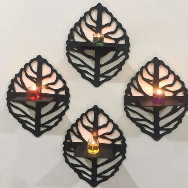 HOME COMFORT Set Of 3 Decorative Wooden Wall Shelfs